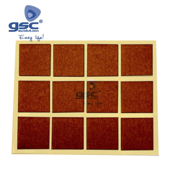 Set 12 feutres adhesifs carré 20x23mm - Marron | 003802772