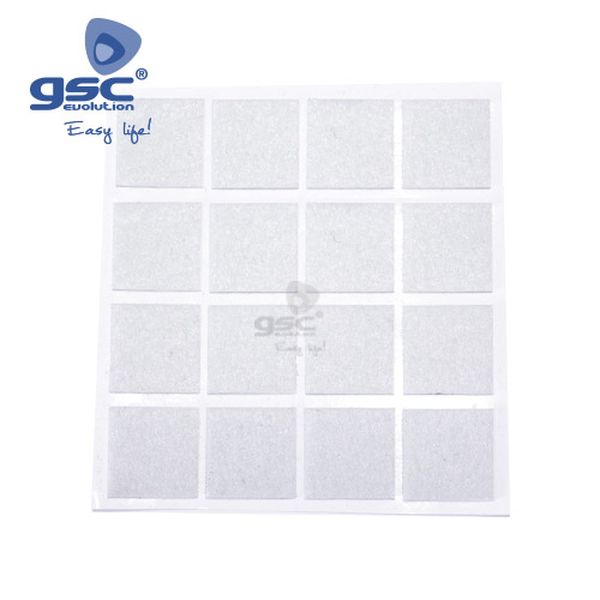 Set 16 feutres adhesifs carrés 16x20mm - Blanc | 003802765