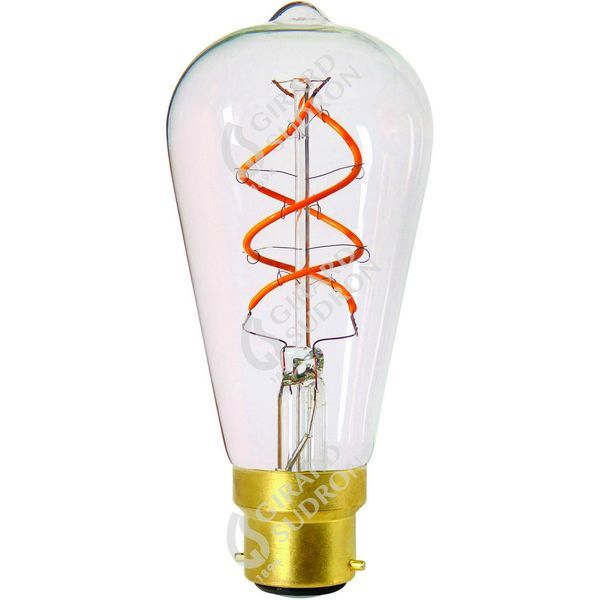 Edison filament led twisted 4w b22 2200k 240lm dim 716679