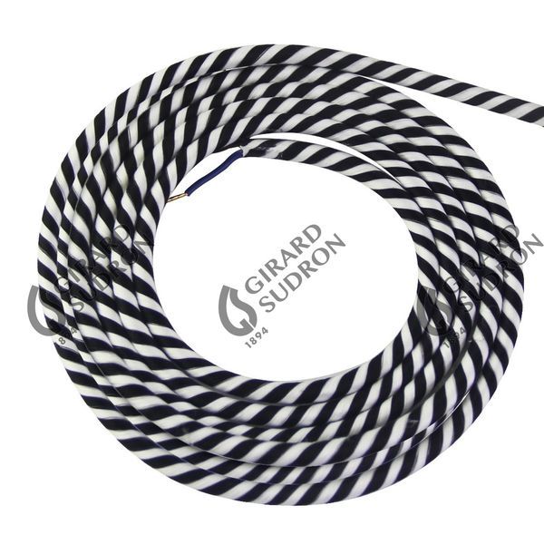 Câble rond spirale noir blanc 2 mtres 2 x 0,75mm2 189643
