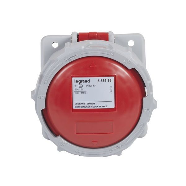 Prise Fixe P17 Ip66/67 63A 380V~ À 415V~ 3P+T legrand 555588