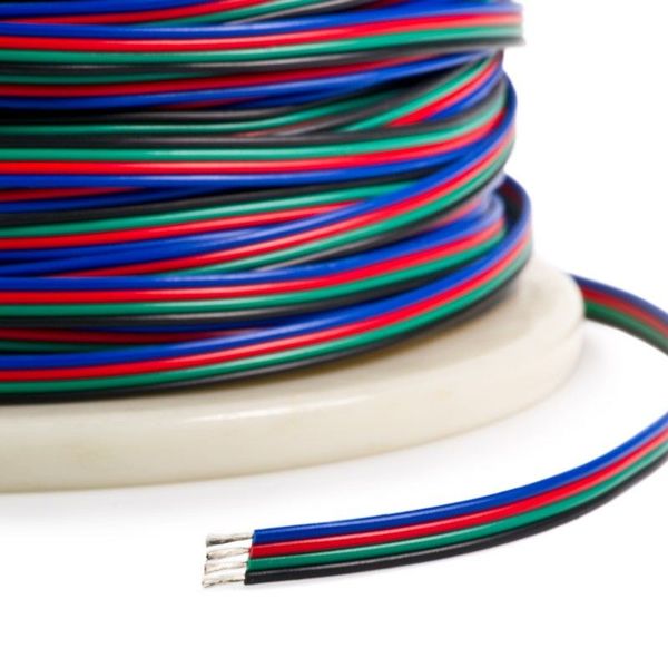 Cable pour ruban LED RGB 4 fils au mètre