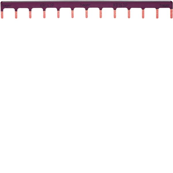 Barre de pontage 1P 63A languette 10mm² marron 13Mmodules KB163P