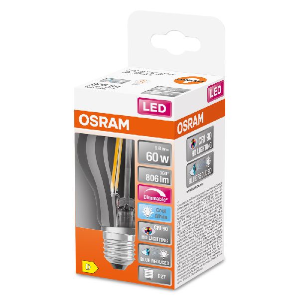 LED SuperStar+ Standard clair filament variable 5,8W=60 E27 froid - 602472