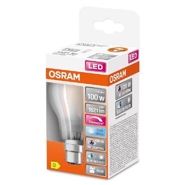 LED SuperStar+ Standard verre dépoli variable 11W=100 B22 froid - 602717