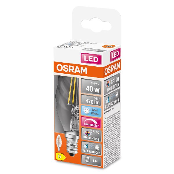 LED SuperStar+ Flamme coup de vent cl fil variable 3,4W=40 E14 ch - 602854