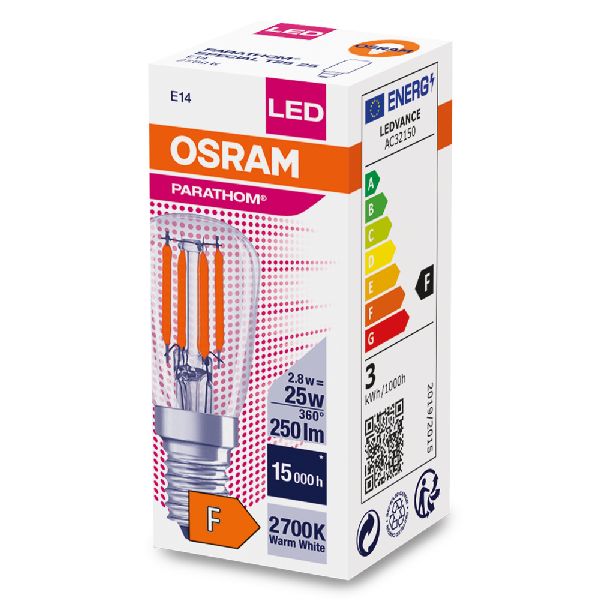 Osram LED FIL Parathom T26 25 Claire 827 E14 2,8W Verre - 616875