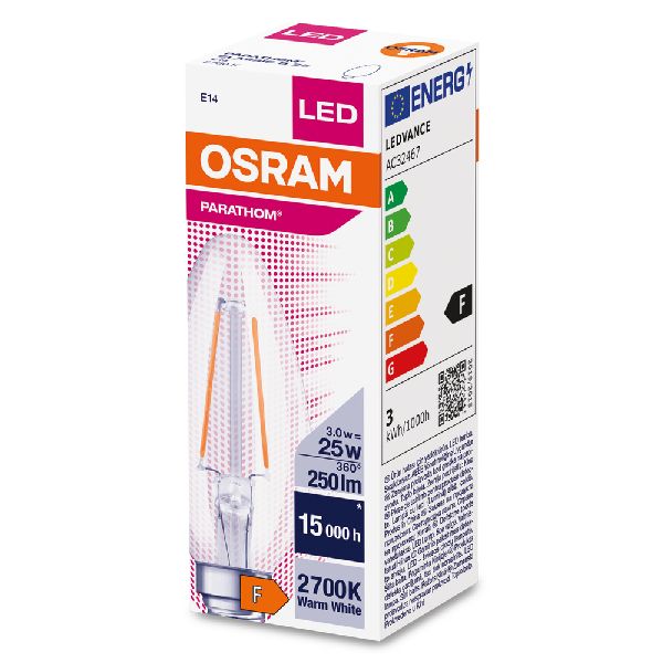 Osram LED FIL CLB25 Claire 827 E14 2,5W 250lm Verre - 590533