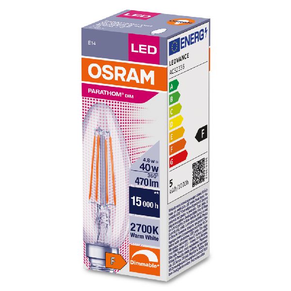 Osram LED FIL dim CLB40 Claire 827 E14 4,8W 470lm Verre - 591219