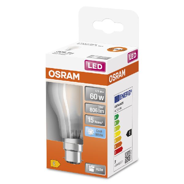 LED Standard verre dépoli 7W=60 B22 froid - 592698