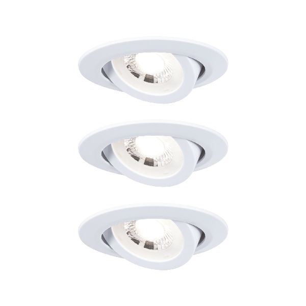 Kit Encastrés orientables LED 3x6W 3000K 230V blanc dépoli/plastique