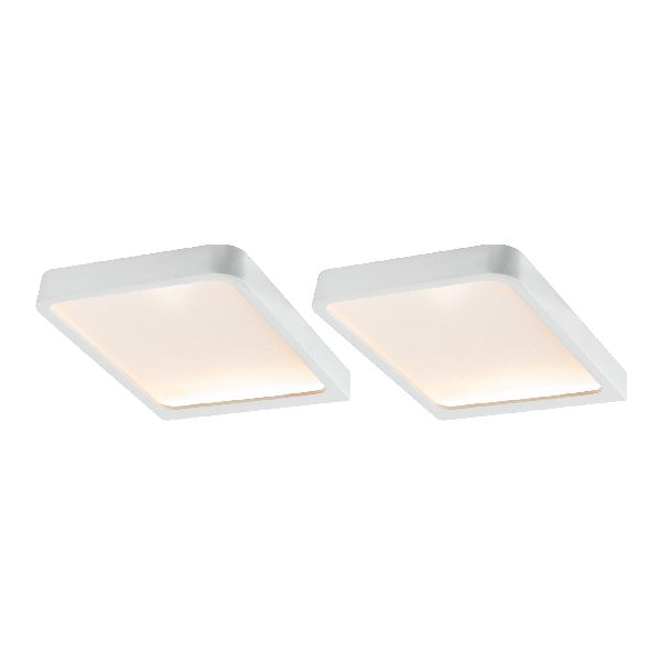 Meuble saillie kit Vane carré LED 2x6,7W 15VA 230V/12V 105x140mm blanc mate/alu