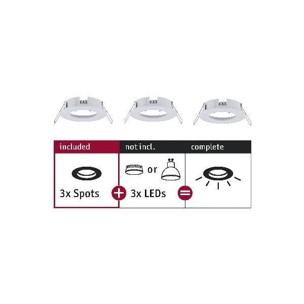 ENC Choose 3 spots fixes max 3x10W Blanc dépoli alu 230V 51mm