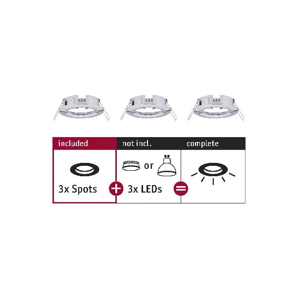 ENC Choose 3 spots fixes max 3x10W Chrome alu 230V 51mm