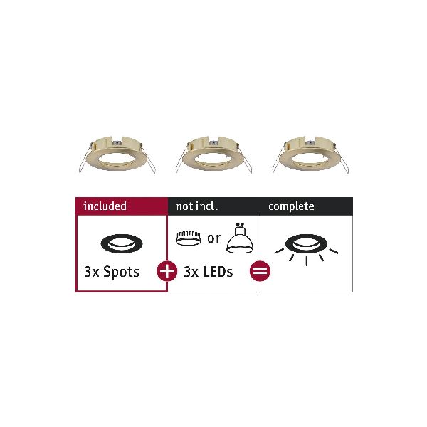 ENC Choose 3 spots fixes max 3x10W Laiton bros alu 230V 51mm