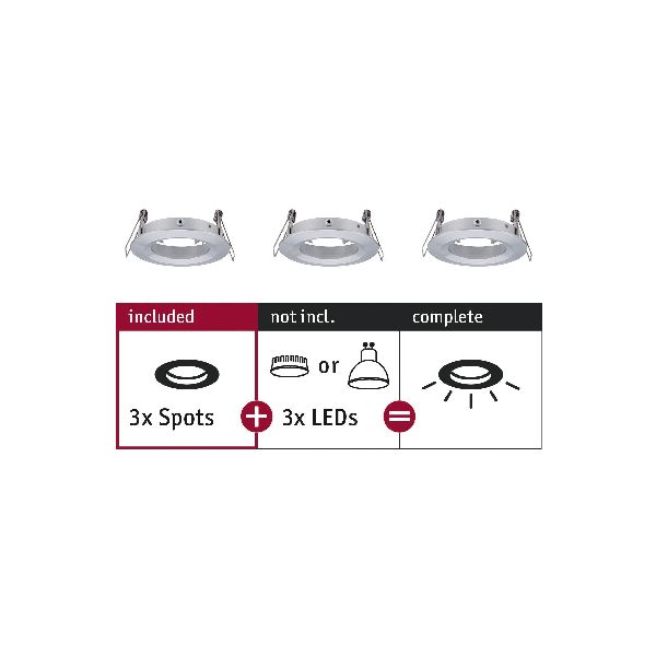 ENC Choose 3 spots fixes max 3x10W Alu tourné alu 230V 51mm