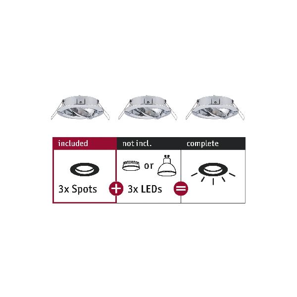 ENC Choose 3 spots orientables max 3x10W 230V 51mm Chrome alu