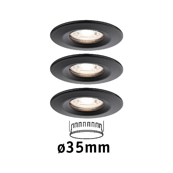 ENC Nova mini Coin rond fixe LED 3x4W 310lm Noir dép/Alu