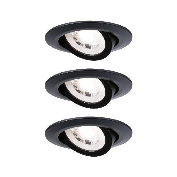 Kit Encastrés orientables LED 3x6W 3000K 230V noir dép/Syn