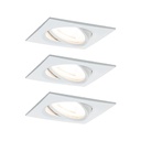 Kit enc Nova Coin carré orientable LED 3x6W 2700K 230V blanc dépoli/Alu