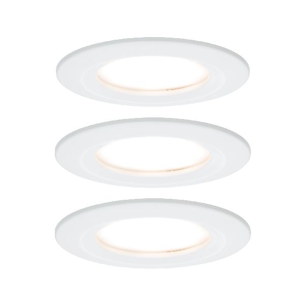 Kit ENC Nova Coin rond fixe LED 3x6W 2700K 230V blanc dépoli/Alu