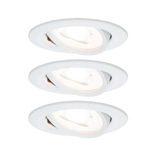 Kit ENC Nova rd orie LED 3stepdim 3x6,5W 230V GU10 51mm Blanc dépoli/Alu