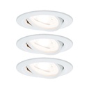 Kit ENC Nova rd orie LED 3stepdim 3x6,5W 230V GU10 51mm Blanc dépoli/Alu