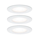 Kit enc Nova rd fixe LED IP44 3 nivgrad 3x6,5W 230V GU10 51mm Blanc dépoli/Alu