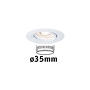 Enc Nova mini Coin rond orientable LED 1x4W 310lm blanc dépoli/alu