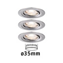 Enc Nova mini Coin rond orientable LED 3x4W 310lm acier brossé/Alu
