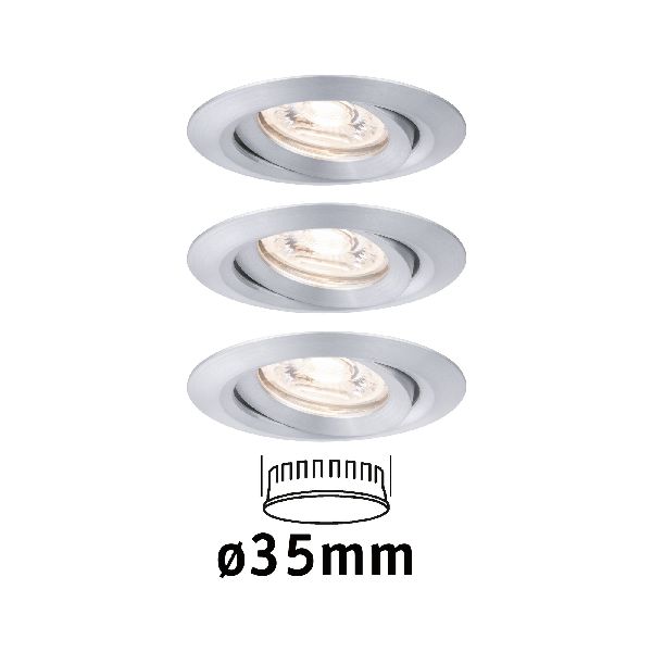 Enc Nova mini Coin rond orientable LED 3x4W 310lm alu tourné/alu