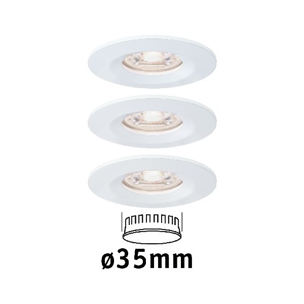 Enc Nova mini Coin rond fixe IP44 LED 3x4W 310lm blanc dépoli/alu