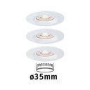 Enc Nova mini Coin rond fixe IP44 LED 3x4W 310lm blanc dépoli/alu