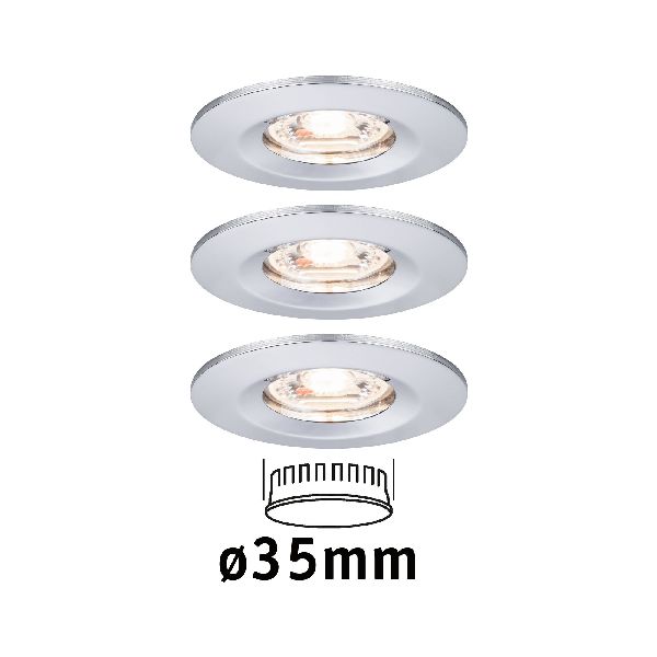 Enc Nova mini Coin rond fixe IP44 LED 3x4W 310lm chrome/Alu