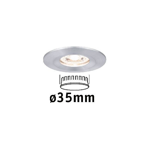 Enc Nova mini Coin rond fixe IP44 LED 1x4W 310lm alu tourné/alu