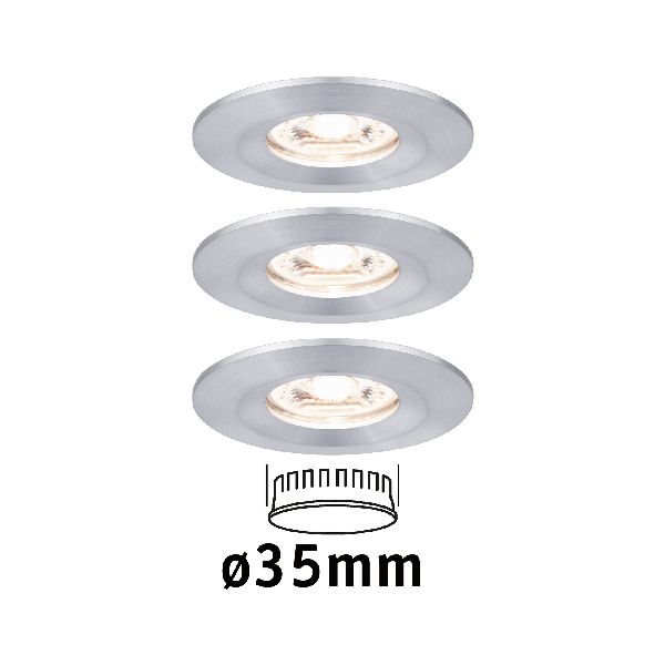 Enc Nova mini Coin rond fixe IP44 LED 3x4W 310lm alu tourné/alu