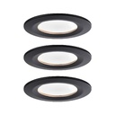 Kit enc Nova Coin rond fixe LED 3x6W 2700K 230V Noir mat/Alu