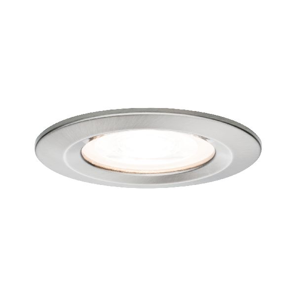 ENC Nova rond fixe max. 35W 230V GU10 51mm Acier brossé/alu zinc