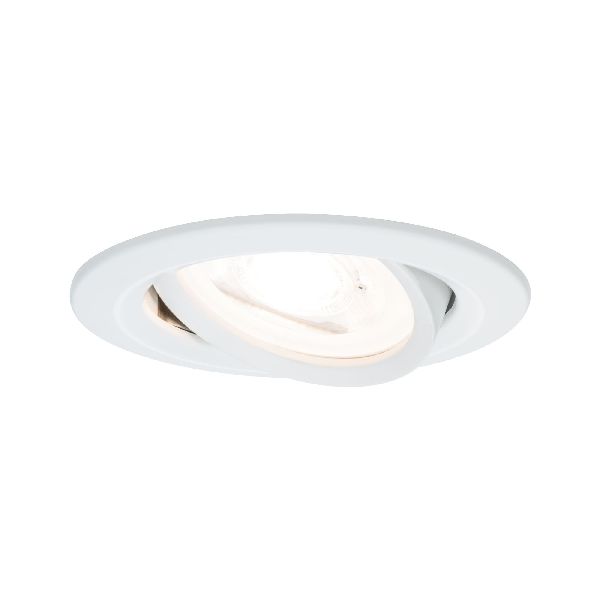 ENC Nova rond orientable max. 35W 230V GU10 51mm Blanc dépoli/Alu zinc