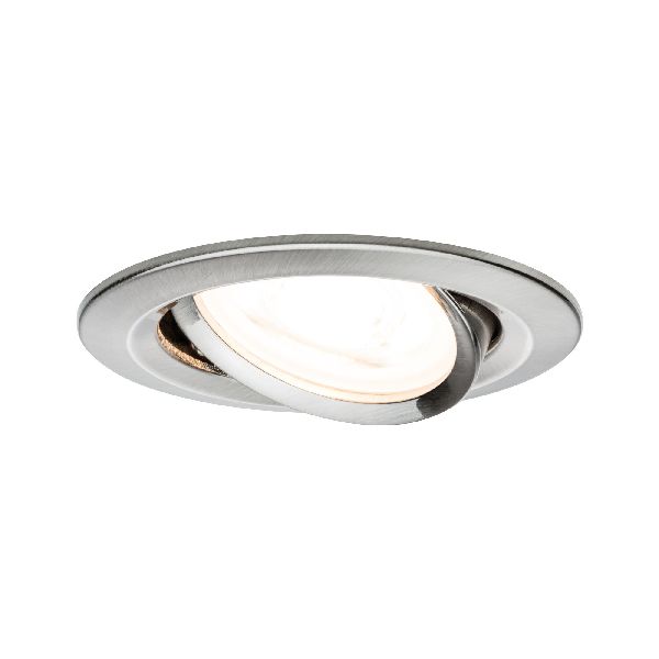 ENC Nova rond orientable max. 35W 230V GU10 51mm Acier brossé/Alu zinc