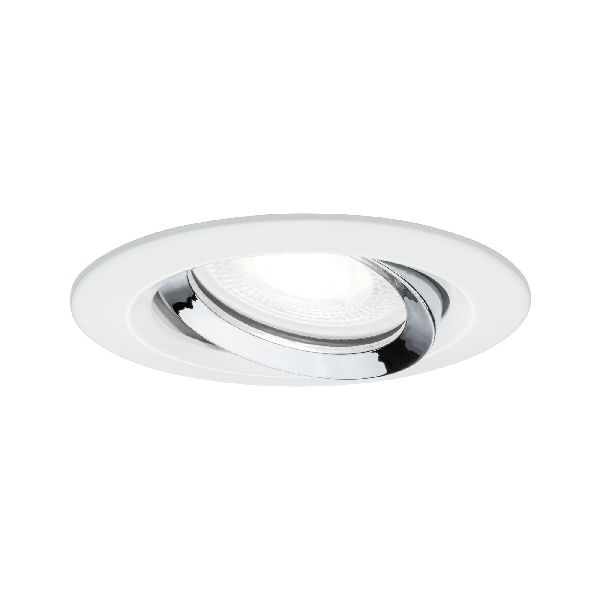 Enc Nova Plus IP65 orientable 1x6W 230V 4000K GU10 51mm Blanc dépoli/alu zinc