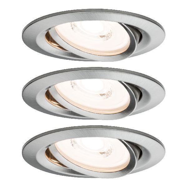 Kit Enc Prem dim 3X6,3W Coin Rd Orient dimmable LED 3x6,3W 230V Fer brossé/Alu