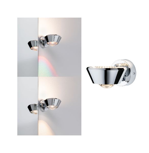 WallCeiling Sabik IP44 LED gradable 13W Chrome mat 230V plastique