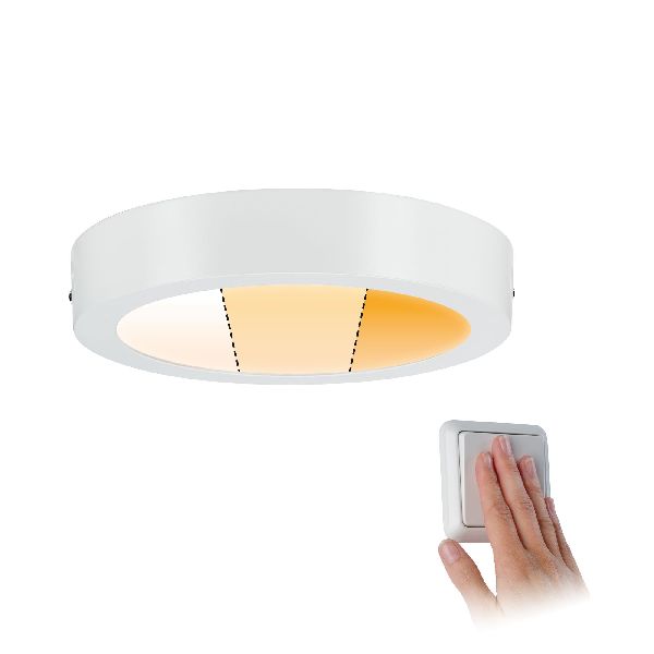 WallCeiling Carpo Panneau LED WarmDim 225mm 13W Blanc dépoli 230V Métal