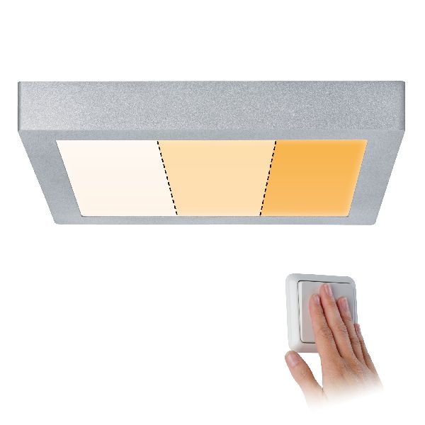 WallCeiling Carpo Panneau LED WarmDim 300x300mm 16W Chrome mat 230V Métal