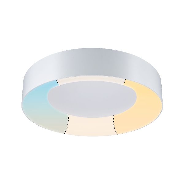 WallCeiling FR Casca IP44 plafon. LED 1x_W WhiteSwitch 400mm Blc 230V Mét/syn