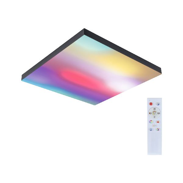 Panneau Velora Rainbow 450x450mm 19W dynamic RGBW noir 230V Métal