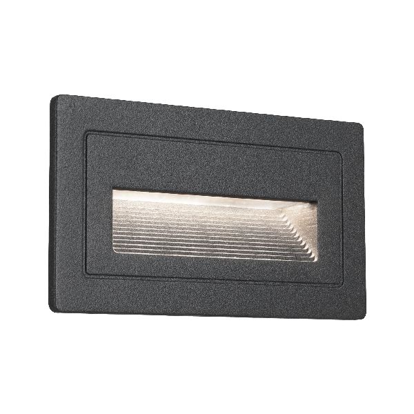 Encastré mur 230V Extérieur Long 2W IP44 3000K 103x58 aluminium