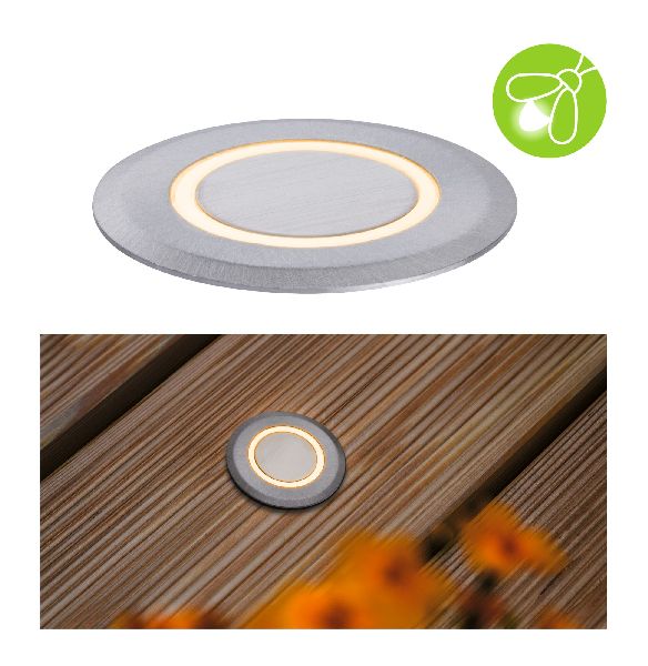 Encastré de sol extérieur 230 V déco IP67, 2,2 W, déco rond resp. insectes