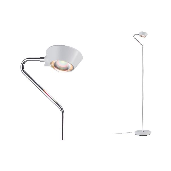 Lampadaire Ramos grad LED 11W Blc dépoli Chrome 230 V Synthétique/Métal